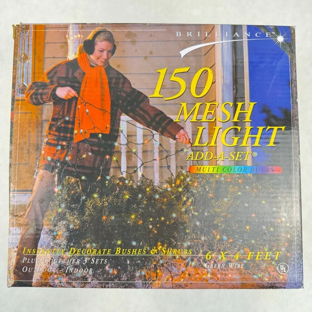 Vintage 150 Mesh Light Add-A-Set Multicolor 6x4 Ft Indoor Outdoor Brilliance NEW